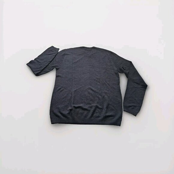 Calvin Klein Sweater Men L Gray Black Crewneck LS Italian Yarn Wool Blend Casual - Picture 9 of 15